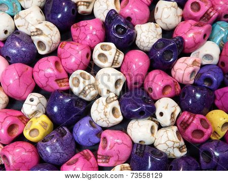 colorful skull pile