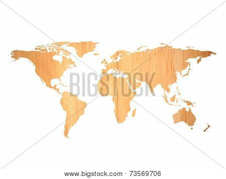Wooden World Map