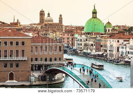 Venice, Italy,august 9, 2013: The Beautiful View Of A Canal Grande In Venice, Italy