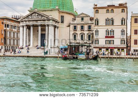 Venice, Italy,august 9, 2013: The Beautiful View Of A Canal Grande In Venice, Italy