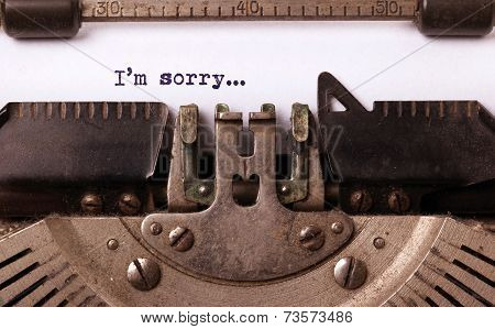 Vintage Inscription Made By Old Typewriter