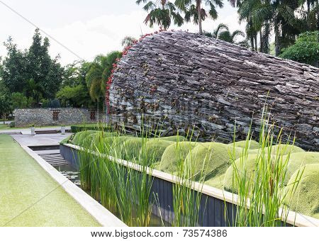 Plant Cone Decorating In Belgium Garden