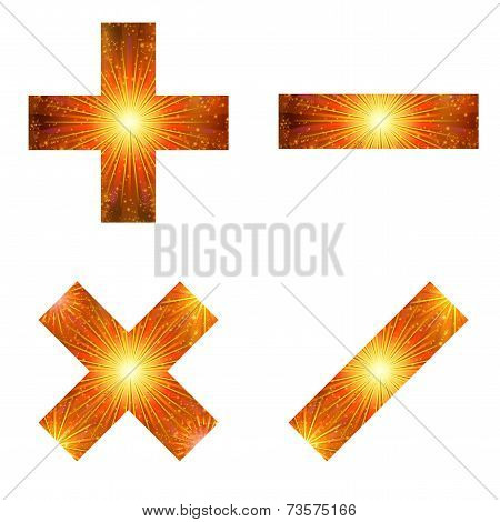 Set of mathematical signs, firework