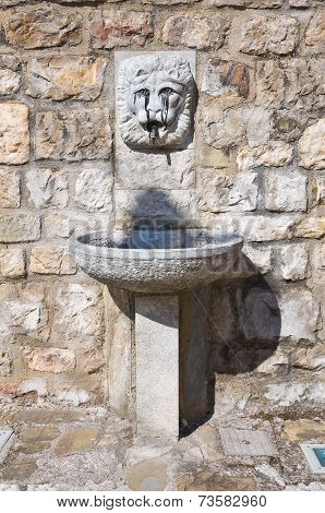 Monumental fountain. Satriano di Lucania. Southern Italy.