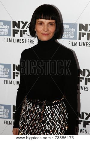 NEW YORK-OCT 08: Actress Juliette Binoche attends the premiere of 