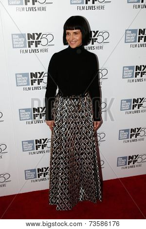 NEW YORK-OCT 08: Actress Juliette Binoche attends the premiere of 