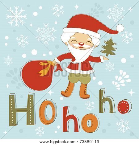 Hohoho Santa cute Christmas card