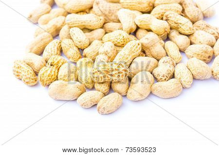Peanuts On White Background