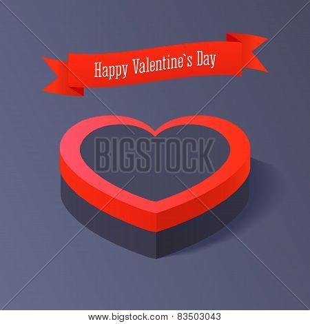Valentine's Day Gift Box. Concept illustration with gift box and heart symbol sutiable for advertisi