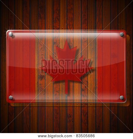 Glass Framework With Canadian Flag