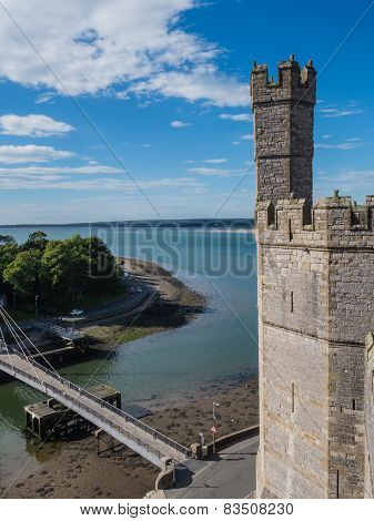 View from Caernarfon Castle on the river Seiont