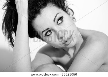 Black And White Portrait Of A Beautiful Woman