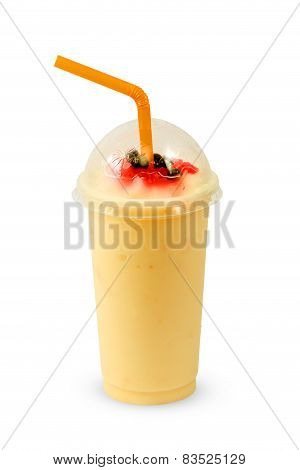 Milk Smoothie. Isolated On White Background