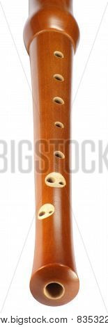 Wood Recorder On White