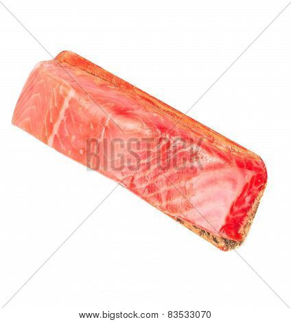 Piece Of Red Fish Fillet Isolated On White
