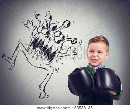 Child faces a virus