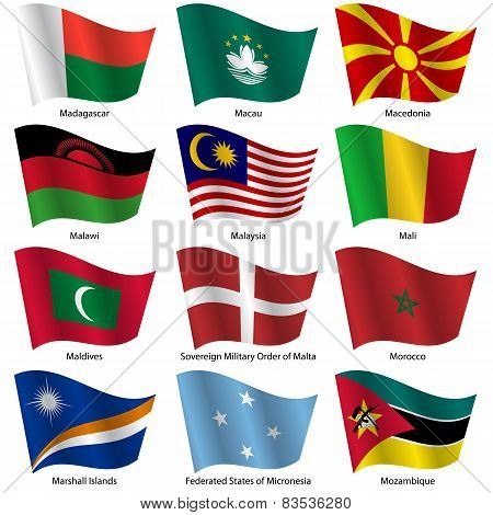 Set  Flags of world sovereign states.