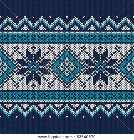 Vintage Sweater Design. Seamless Knitted Pattern