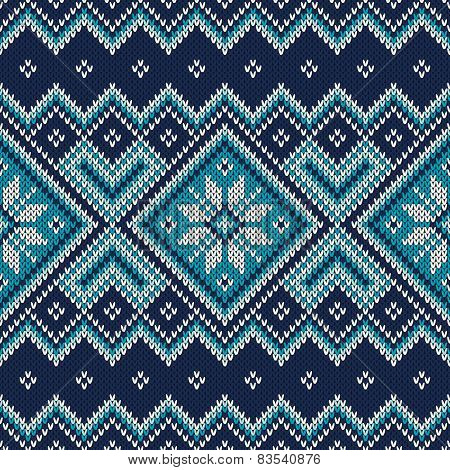 Vintage Sweater Design. Seamless Knitted Pattern