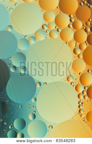 Oil and water abstract in black, blue, silver and gold