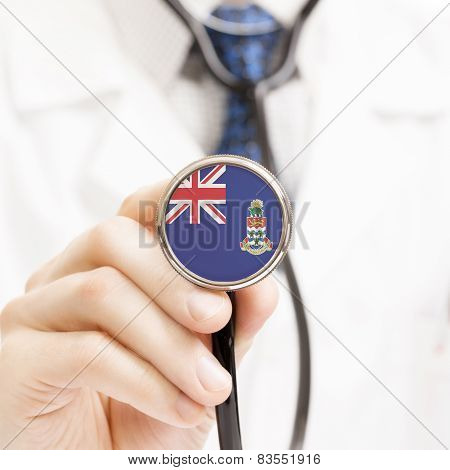 National Flag On Stethoscope Conceptual Series - Cayman Islands
