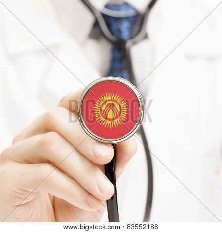 National Flag On Stethoscope Conceptual Series - Kyrgyzstan