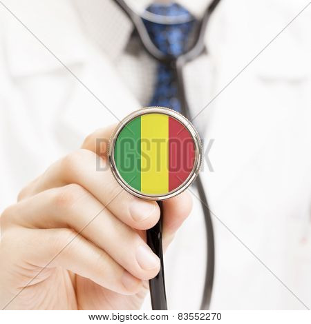 National Flag On Stethoscope Conceptual Series - Mali