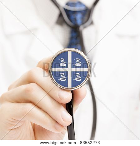 National Flag On Stethoscope Conceptual Series - Martinique