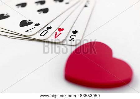 Playing Cards With Written Love