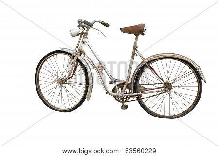 Old Bicycle Isolated On White