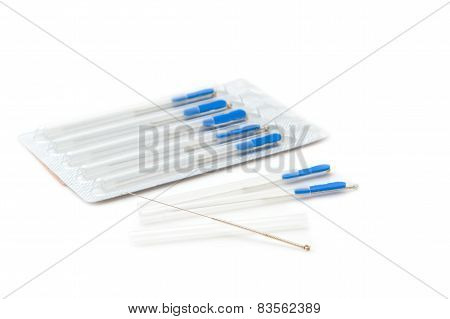 Acupuncture Needles On Isolate