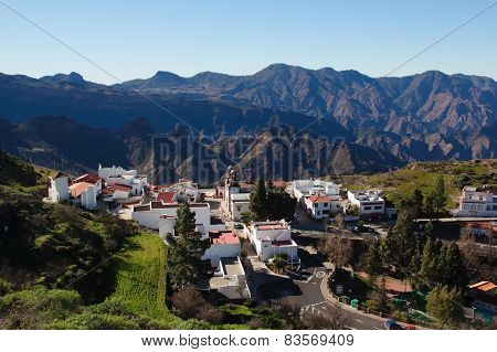 View Of Mountain Village Artenara In Gran Canaria