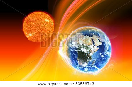 Sun Heating Earth