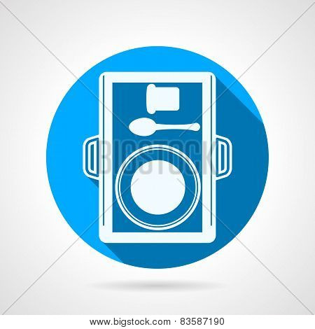Round vector icon for food tray