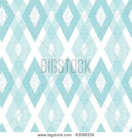 Pastel blue fabric ikat diamond seamless pattern background