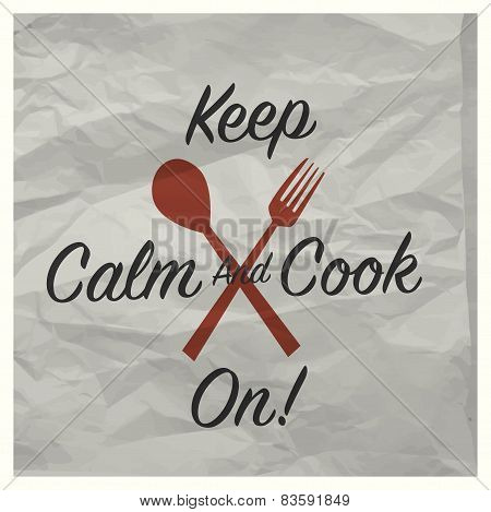 Vintage keep calm and cook on poster