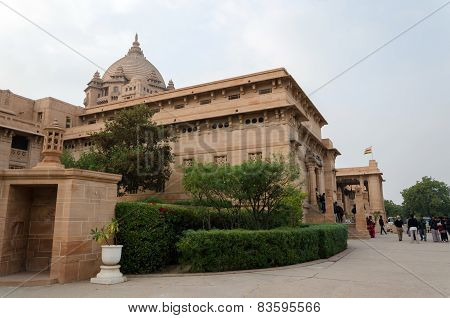 Jodhpur, India - January 1, 2015: People Visit Umaid Bhawan Palace