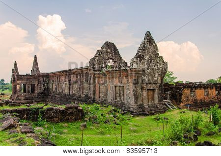 Wat Phu Castle At Champasak Southern Of Laos, Unesco World Heritage Site.