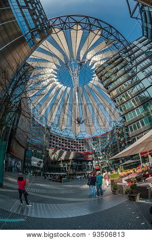 Futuristic Roof At Sony Center, Potsdamer Platz, Berlin, Germany