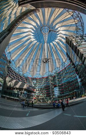 Futuristic Roof At Sony Center, Potsdamer Platz, Berlin, Germany