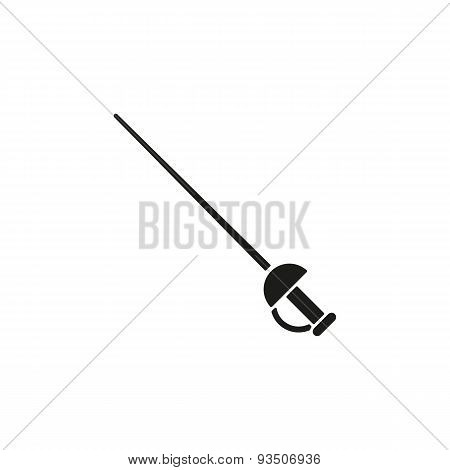 The Sword Icon. Epee Symbol. Flat