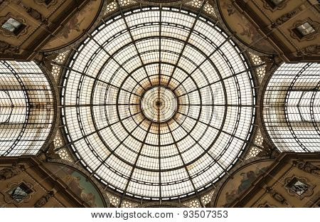 Glass dome of Galleria Vittorio Emanuele II in Milan