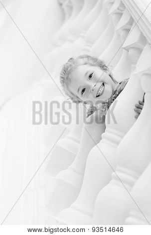 Happy Little Girl Playing