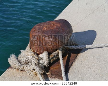 A bollard in the harbor of Biograd