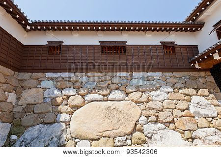 Kanbe-ishi Stone In The Wall Of Imabari Castle, Japan