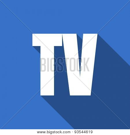 tv modern flat icon with long shadow television sign
