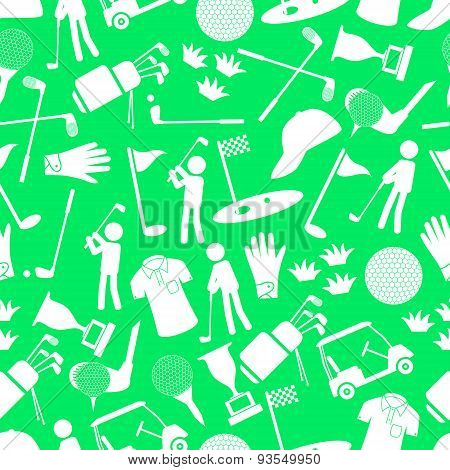 Golf Sport Simple Icons Seamless Pattern Eps10