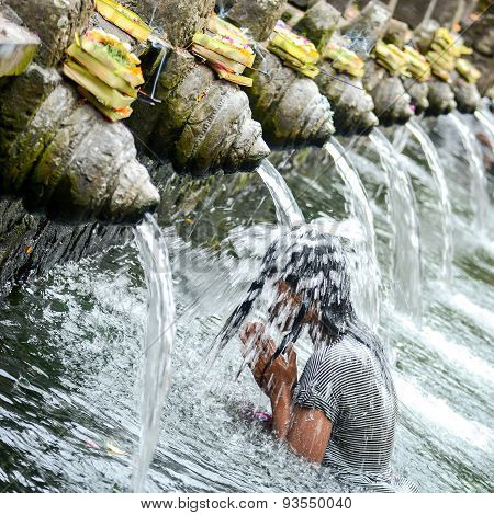 Holy Spring Water At Tirta Empul Temple