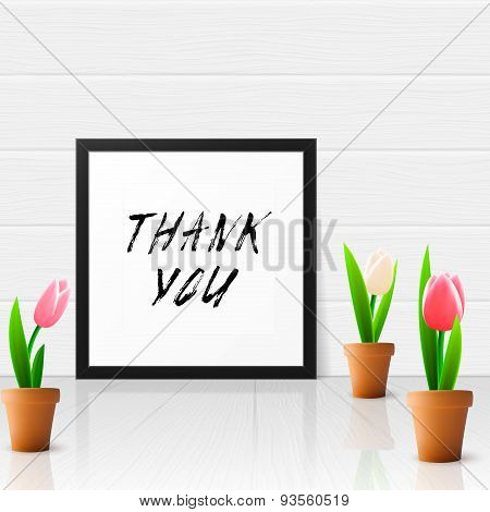 Thank you with tulip flowers