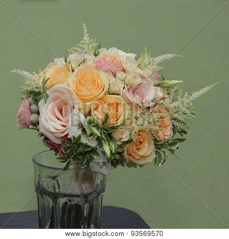 Bridal Bouquet Of Mixed Colorful Flowers